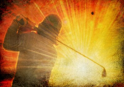 golfeur sur grunge