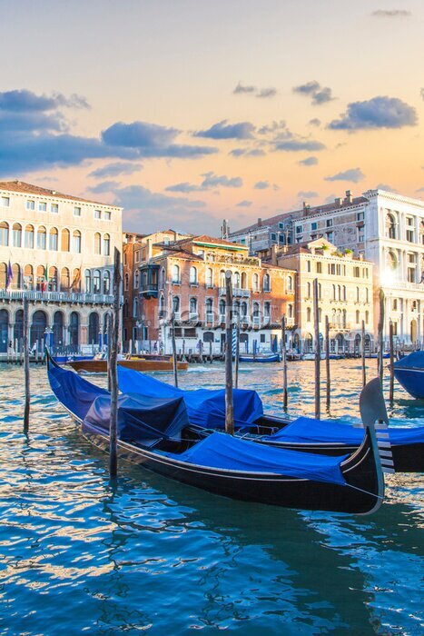 Poster  Gondoles bleues de Venise
