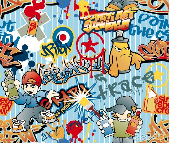 Poster  Graffiti en couleurs graphique