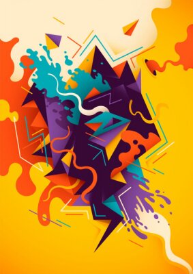 Poster  Graffiti énergique avec une composition abstraite
