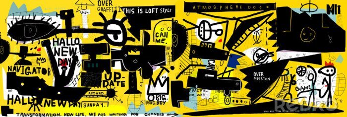 Poster  Graffitis avec des symboles pour jeunes