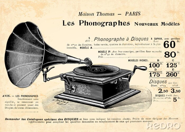 Poster  Gramophone de musique et d'instruments de musique