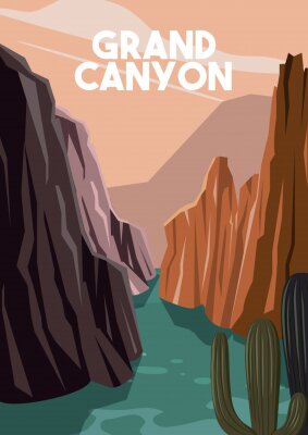 Poster  Grand Canyon Arizona Vector Illustration Background