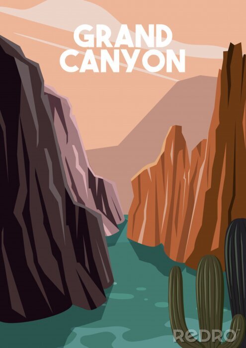 Poster  Grand Canyon Arizona Vector Illustration Background