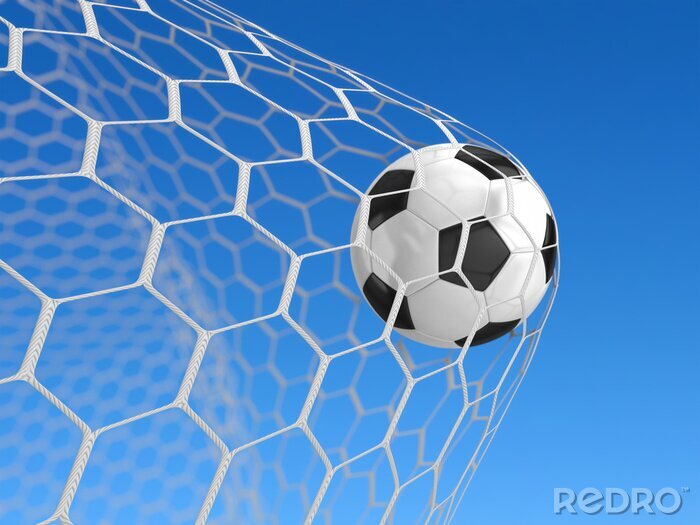 Poster  Graphique d'un ballon de football entrant dans le but