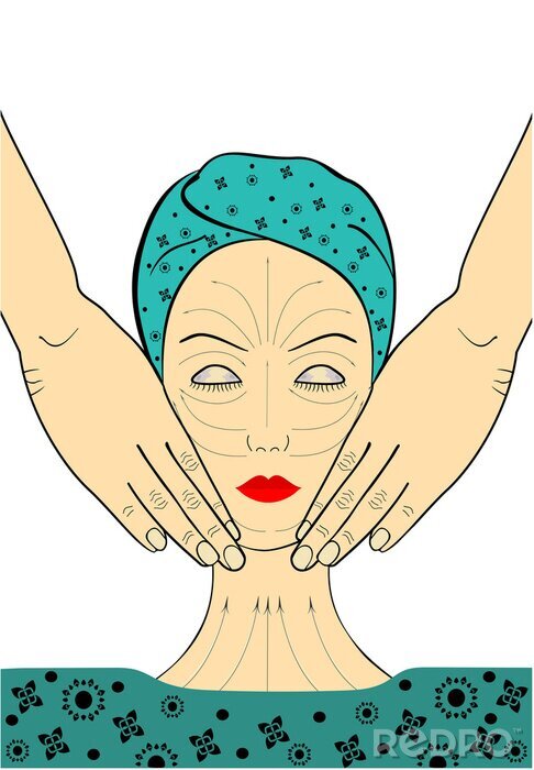 Poster  Graphique de massage du visage féminin