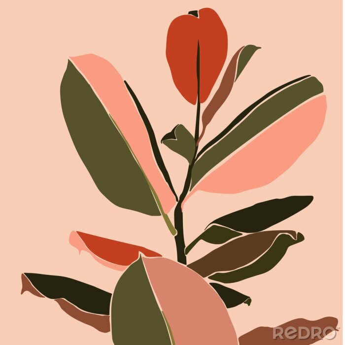 Poster  Graphique minimaliste de plante exotique