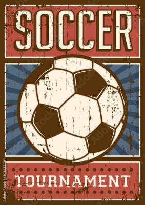 Poster  Graphique rétro de tournoi de football