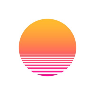 Poster  Graphique simple avec coucher de soleil