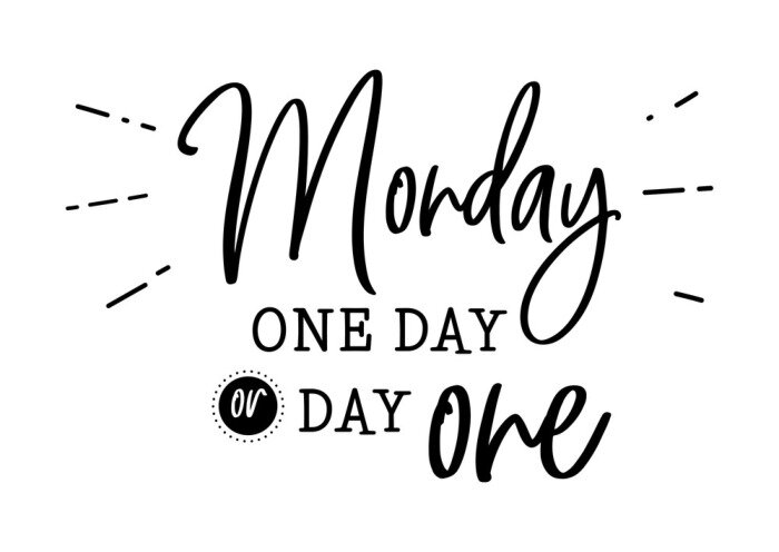 Poster  Graphique typographique avec le mot lundi