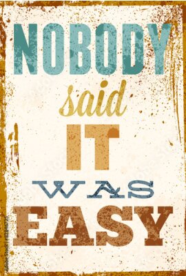 Poster  Graphique typographique vintage avec un slogan de motivation en anglais