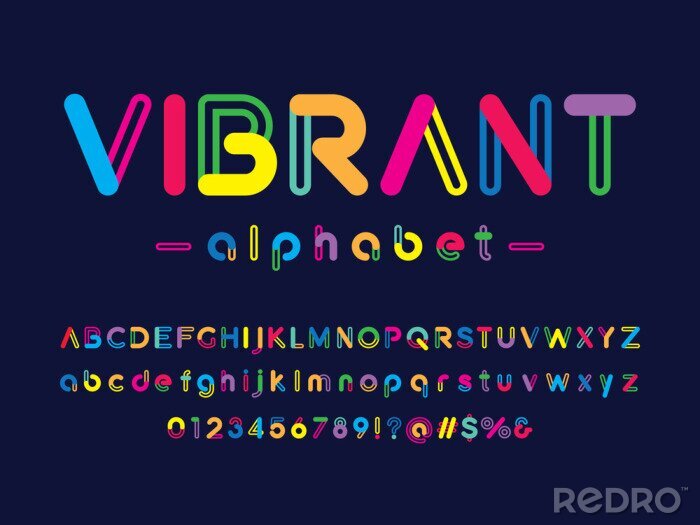 Poster  Graphique vectoriel avec alphabet
