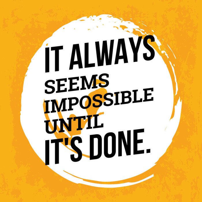 Poster  Graphiques blancs et jaunes avec une phrase