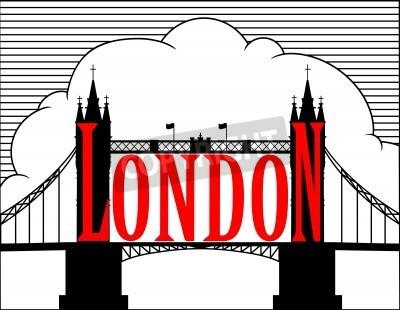 Poster  Graphiques d'un pont et d'une tour à Londres