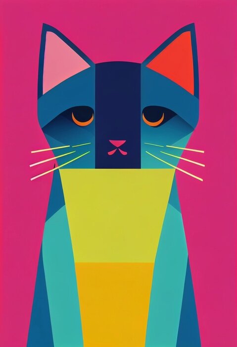 Poster  Graphiques de chat colorés