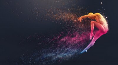 Graphiques de danse avec un danseur arc-en-ciel