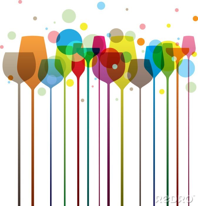 Poster  Graphiques de fête avec des lunettes colorées