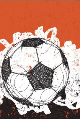 Poster  Graphiques de football avec un croquis du ballon