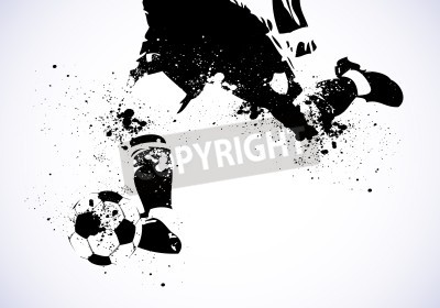 Poster  Graphiques de football en noir et blanc