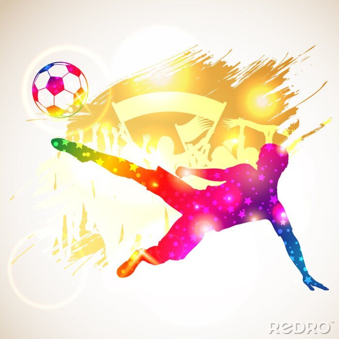 Poster  Graphiques de match de football en couleur