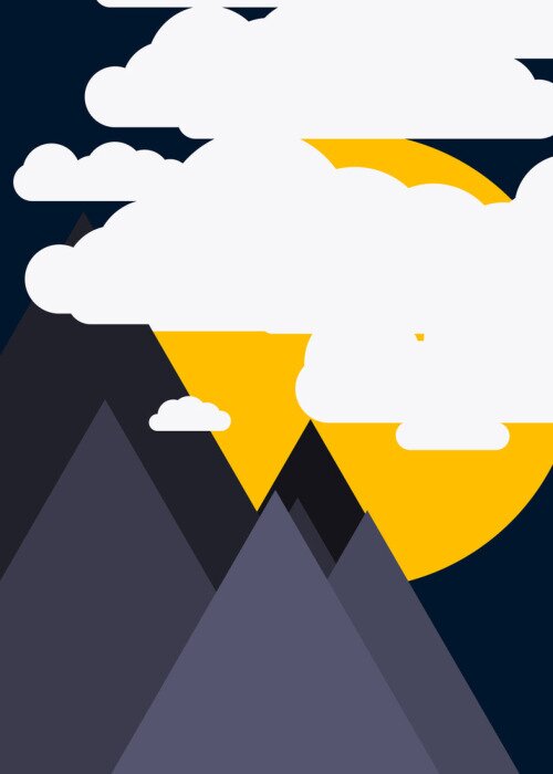 Poster  Graphiques géométriques des montagnes