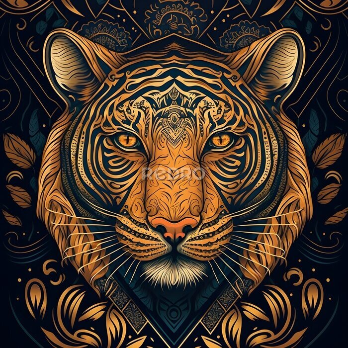 Poster  Graphiques modernes avec un tigre