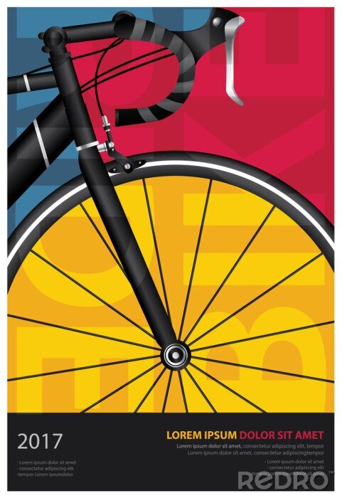 Poster  Graphiques vectoriels avec un véhicule à vélo