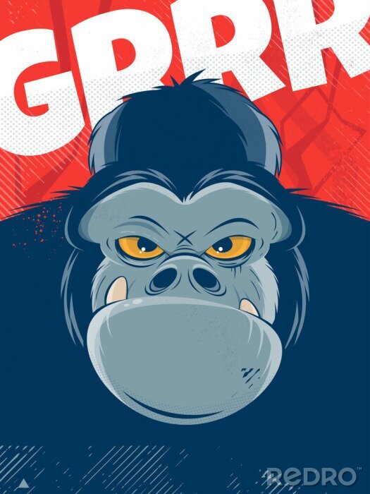 Poster  Graphisme avec un gorille