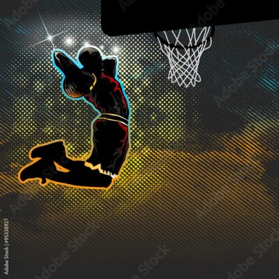 Graphisme moderne avec un basketteur