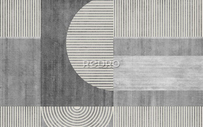 Poster  Gray geometric art pattern. Line art for creative design of posters, cards, wallpapers, banners, websites, prints etc. Works of modern art.