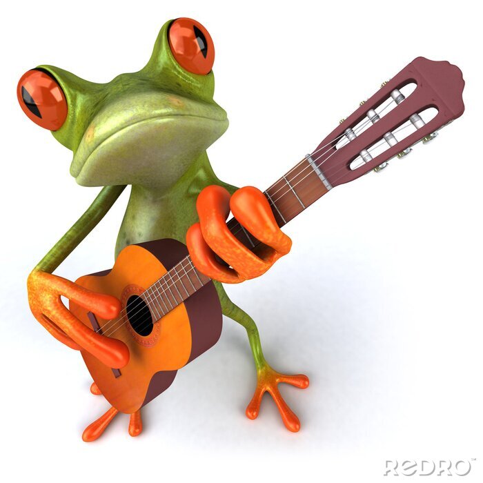 Poster  Grenouille avec une guitare