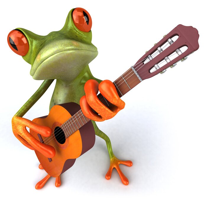 Poster  Grenouille avec une guitare