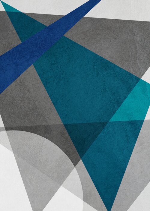 Poster  Gris et bleu