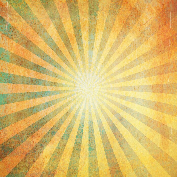 Poster  grunge vintage sunburst et la texture