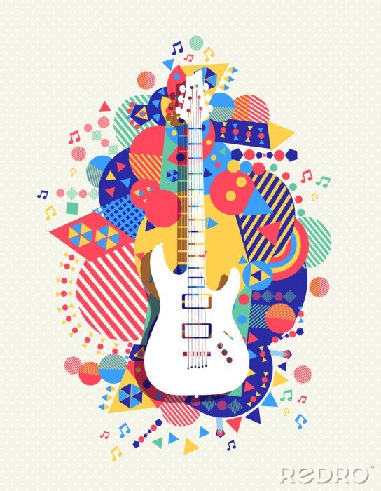 Poster  Guitare, icône, concept, musique, couleur, FORME