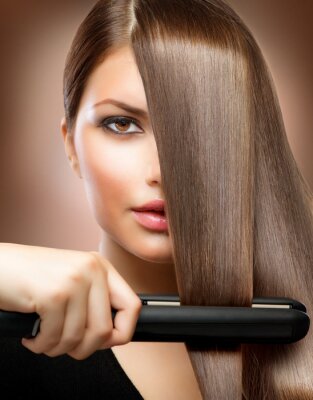 Hairstyling.Hairdressing.Hair redressage Irons.Straight cheveux