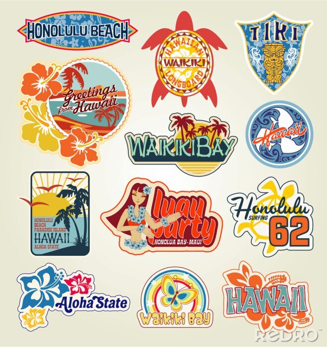 Poster  Hawaii collection Autocollants