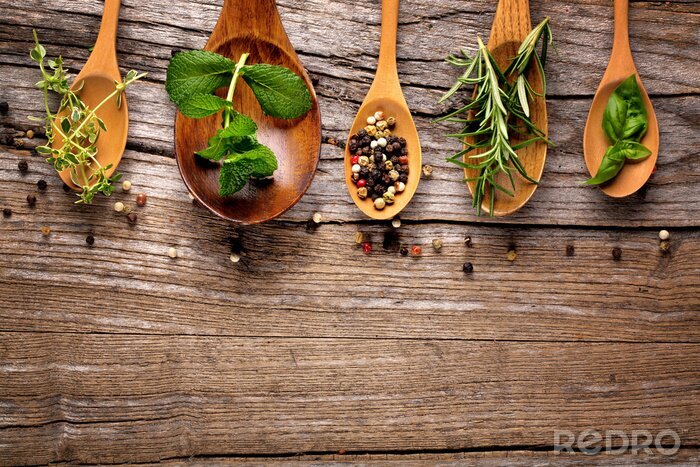 Poster  Herbes aromatiques et épices fraîches