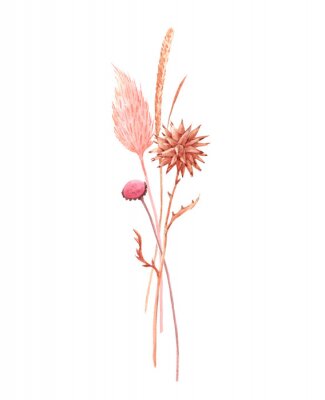 Poster  Herbes et fleurs rustiques