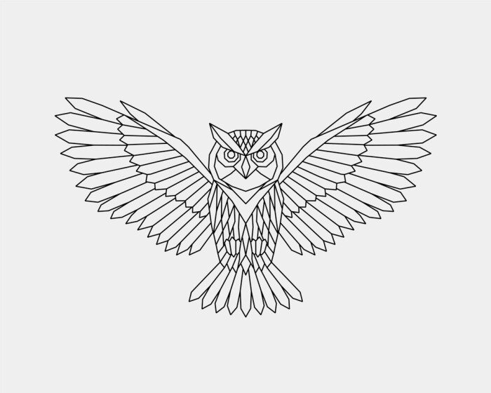 Poster  Hibou géométrique en vol