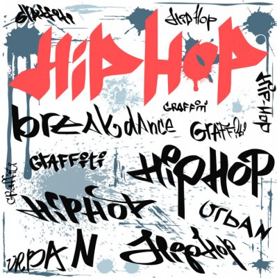 Poster  hip-hop graffiti vecteur de fond urbain