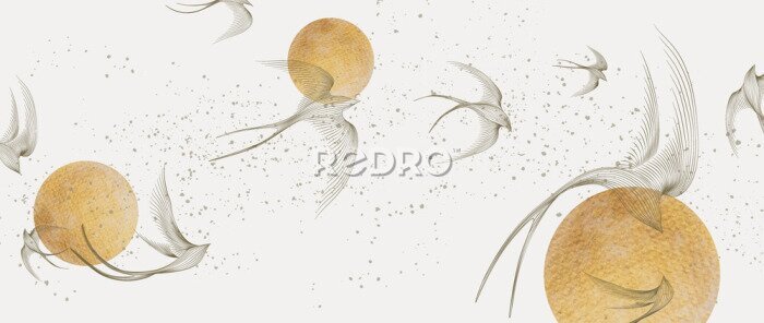 Poster  Hirondelles en vol