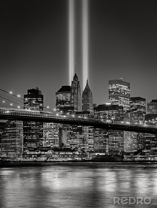 Poster  Hommage lumineux, Septembre 11 Commémoration, New York City