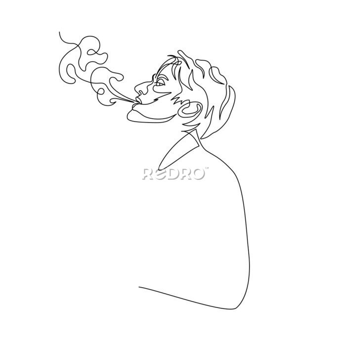 Poster  Homme qui fume des cigarettes