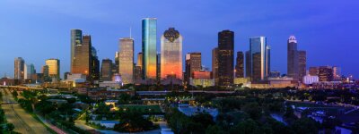 Poster  Horizon de Houston au coucher du soleil