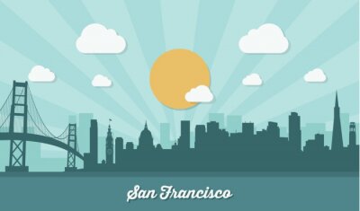 Sticker  Horizon de San Francisco - design plat