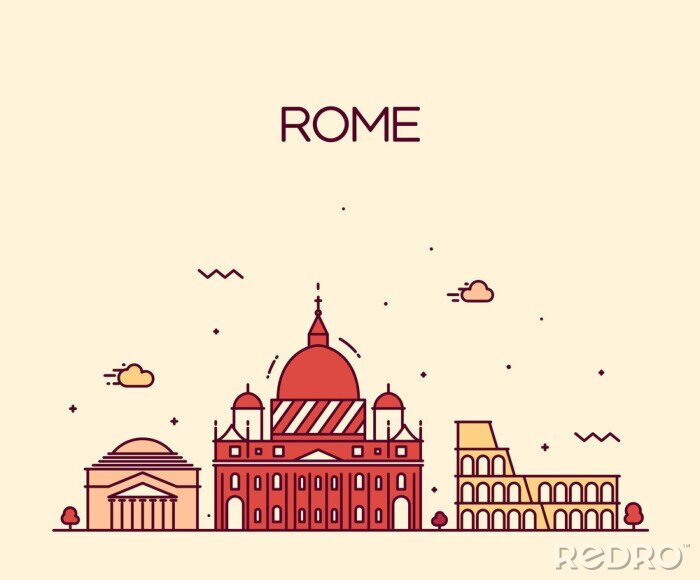 Poster  Horizon typographique de Rome