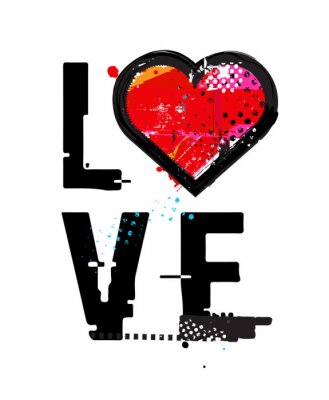 Poster  Icône de coeur dans l'inscription love