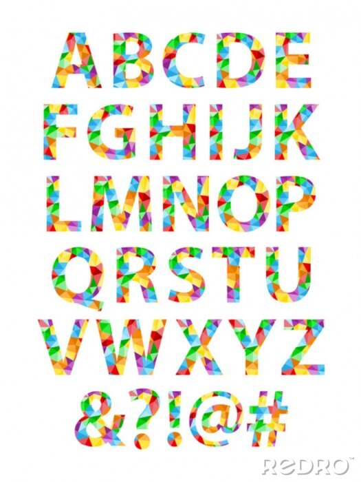 Poster  Icônes vectorielles avec des lettres de l'alphabet