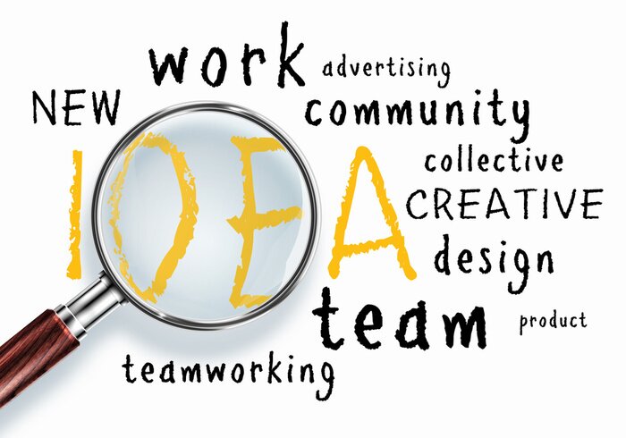 Poster  idée de concept. Mot collage